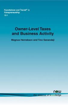 Paperback Owner-Level Taxes and Business Activity Book