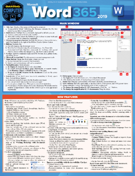 Paperback Microsoft Word 365 - 2019: A Quickstudy Laminated Software Reference Guide Book