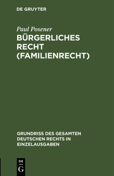 Hardcover Bürgerliches Recht (Familienrecht) [German] Book