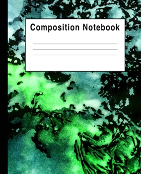 Paperback Composition Notebook: Watercolor Green Splat Art Book