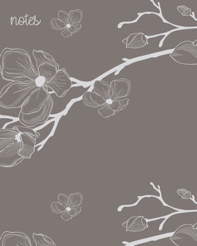 Paperback Notes: College Ruled Composition Notebook: Stunning Gray & White Floral Branch: Paperback Book