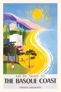 Paperback Vintage Journal Basque Coast Travel Poster. Book