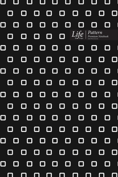 Paperback Square Pattern Composition Notebook, Dotted Lines, Wide Ruled Medium Size 6 x 9 Inch (A5), 144 Sheets Black Cover Book