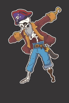 Paperback Notebook: Dabbing Pirate Skeleton Halloween Costume Dot Grid 6x9 120 Pages Book