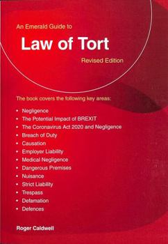 Paperback Emerald Guide to Law of Tort, An: Revised Edition 2020 Book