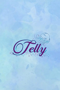 Jelly: All Purpose 6x9 Blank Lined Notebook Journal Way Better Than A Card Trendy Unique Gift Blue Watercolor JellyFish