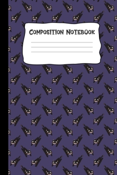 Paperback Composition Notebook: Black Cats Pattern Cute Halloween Journal 6x9 Wide Ruled Book