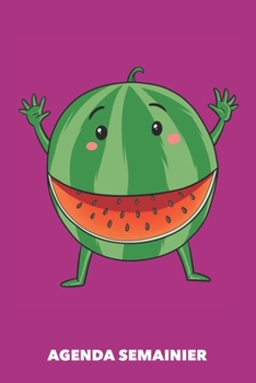 Agenda Semainier: Monstre de pastèque A5 manuscrit florale - Carnet hebdomadaire 52 semaines pour les gens à la mode (rose fuchsia) (French Edition)