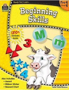 Paperback Ready-Set-Learn: Beginning Skills Prek-K [With 180+ Stickers] Book