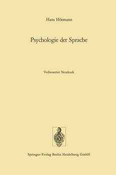 Paperback Psychologie der Sprache [German] Book