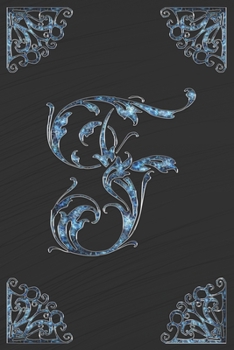 F: Letter F ornament monogram initial Lined Notebook Journal Great Appreciation First, Middle or Last Name Gift 120 pages 6x9 inches