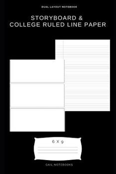 Paperback Storyboard & college ruled line paper: Dual layout notebook Book