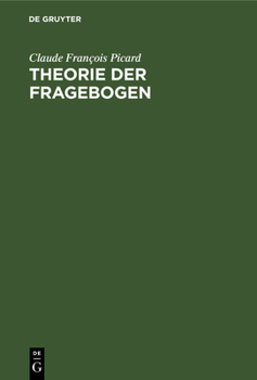 Hardcover Theorie Der Fragebogen [German] Book