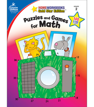 Paperback Puzzles and Games for Math, Grade 2: Gold Star Edition Volume 15 Book