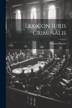 Paperback Lexicon Iuris Criminalis Book