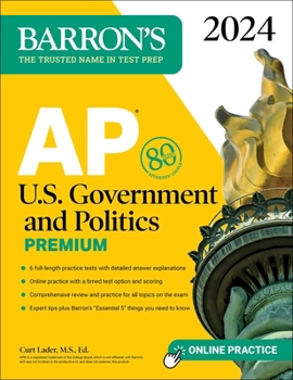 Paperback AP U.S. Government and Politics Premium, 2024: 6 Practice Tests + Comprehensive Review + Online Practice Book