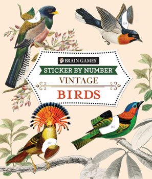 Paperback Brain Games - Sticker by Number - Vintage: Birds Book