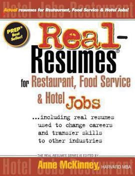 Paperback Real-Resumes for Restaurant, Food Service & Hotel Jobs Book