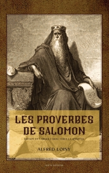 Hardcover Les proverbes de Salomon: Édition en larges caractères et annotée [French] [Large Print] Book