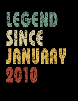 Paperback Legend Since January 2010: Retro Birthday Gift Notebook With Lined Wide Ruled Paper. Funny Quote Sayings Back To School 8.5 x 11 Notepad Journal Book