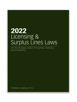 Paperback 2022 Licensing and Surplus Lines Laws Book