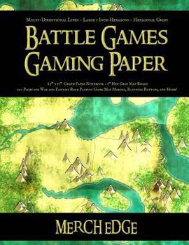 Paperback Battle Games Gaming Paper: Multi-Directional Lines Large 1 Inch Hexagons Hexagonal Grids 8.5" x 11" Graph Paper Notebook 1" Hex Grid Map Board 12 Book