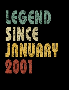 Paperback Legend Since January 2001: Retro Birthday Gift Notebook With Lined Wide Ruled Paper. Funny Quote Sayings Back To School 8.5 x 11 Notepad Journal Book