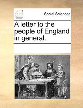 Paperback A letter to the people of England in general. Book