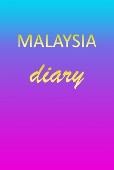 Paperback Malaysia: Journal Diary - Personalized First Name Personal Writing - Letter M Blue Purple Pink Gold Effect Cover - Daily Diaries Book