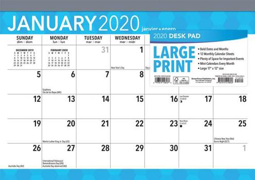 Calendar Large Print 2020 Desk Pad [Large Print] Book