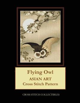 Flying Owl: Asian Art Cross Stitch Pattern