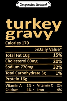 Composition Notebook: Turkey Gravy Nutrition Thanksgiving Costume Food Christmas  Journal/Notebook Blank Lined Ruled 6x9 100 Pages
