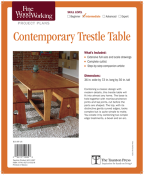 Misc. Supplies Fine Woodworking's Contemporary Trestle Table Plan Book