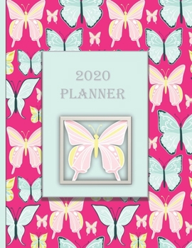 Paperback 2020 Planner: One Year Dated Planner for 2020 Pink Butterfly Book