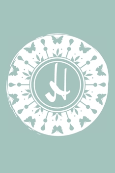 H: Initial H Monogram Notebook Journal Gift Pale blue Butterfly Circle design (Beautiful Butterflies Monogram Journals)