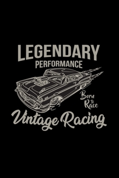 Vintage racing: 6x9 Stock Car Racing lined ruled paper notebook notes