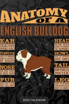 Paperback Anatomy Of A English Bulldog: English Bulldog 2020 Calendar - Customized Gift For English Bulldog Dog Owner Book