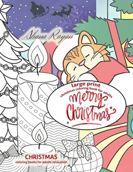 Paperback Merry Christmas large print christmas coloring book for adults. Christmas coloring books for adults relaxation: Christmas large print coloring book [Large Print] Book