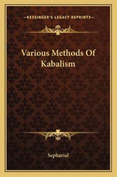 Paperback Various Methods Of Kabalism Book