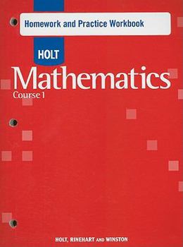 Paperback Holt Mathematics: Homework Practice Workbook Course 1 Book