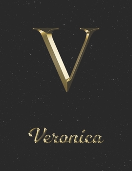 Paperback Veronica: 1 Year Daily Planner (12 Months) - Yellow Gold Effect Letter V Initial First Name - 2020 - 2021 - 365 Pages for Planni Book