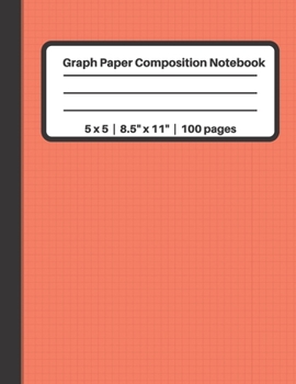 Paperback Graph Paper Composition Notebook 5 x 5 - 8.5" x 11" - 100 pages: Grid Paper, 5 Squares per Inch, 100 Numbered Pages, 50 Sheets, Red Book