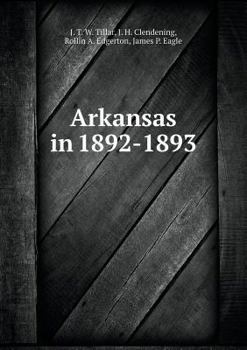 Paperback Arkansas in 1892-1893 Book