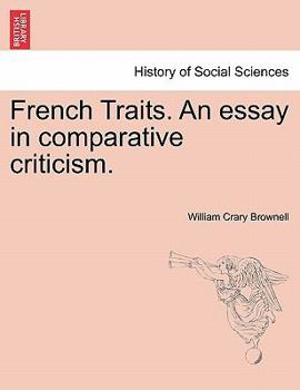 Paperback French Traits. an Essay in Comparative Criticism. Book