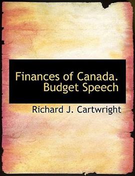 Paperback Finances of Canada. Budget Speech Book