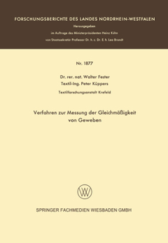 Paperback Verfahren zur Messung der Gleichmäßigkeit von Geweben [German] Book