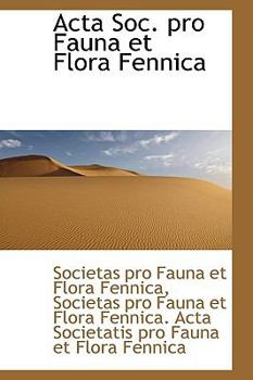 Hardcover ACTA Soc. Pro Fauna Et Flora Fennica Book