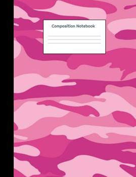 Paperback Composition Notebook: Pink Camouflage, Blank Wide Ruled Journal, Lined Workbook Book