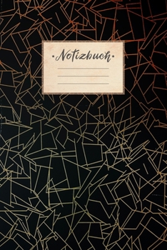 Notizbuch: liniert, 100 Seiten, DIN A5 Format, wei�es Papier, gl�nzendes Softcover f�r hochwertiges Design Notizheft - Tagebuch - Journal - Planer Cover: Schwarz Orange Gelbes Gitter Muster Geometrisc