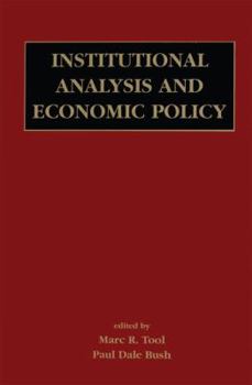 Hardcover Institutional Analysis and Economic Policy Book